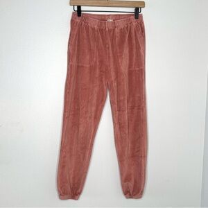 Aerie Real Obsessed Velour Jogger Pants Women's XS Velvet Pink Blush Sweats Cozy